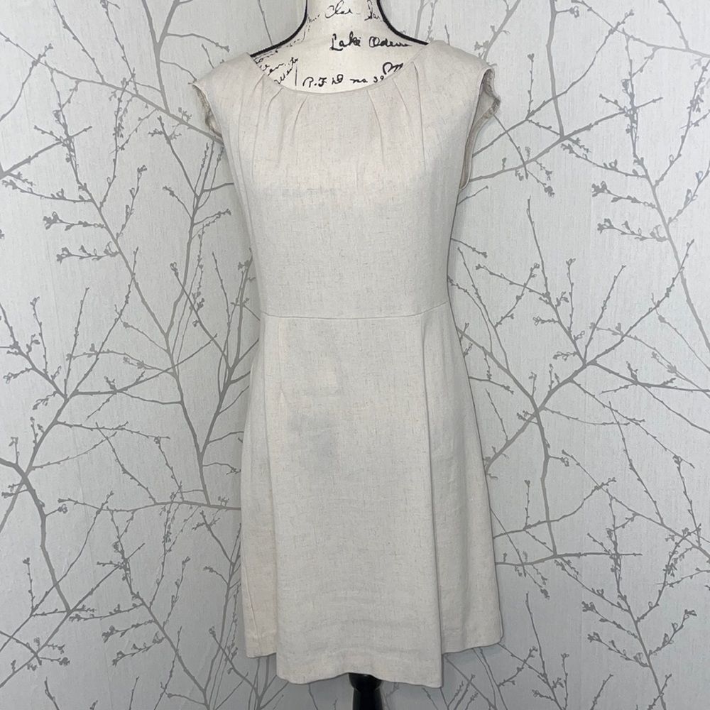 Aa Studio Cream Cap-Sleeve A-Line Dress